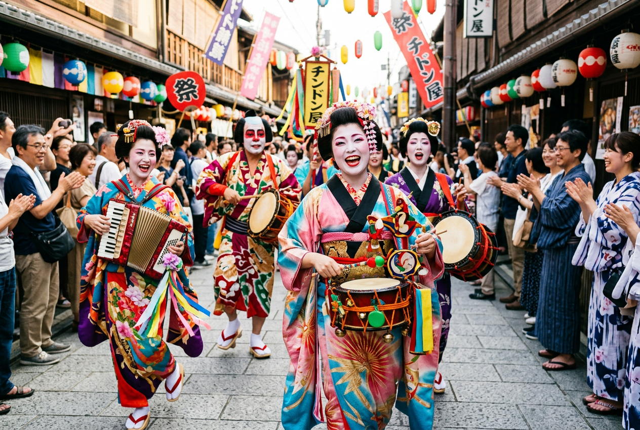 「全国選抜チンドン祭り」チンドン屋さんのパフォーマンスで盛り上がるイベント