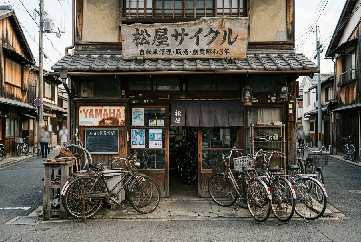一宮の歴史と共に歩んできた自転車屋さんの老舗「三楽自転車」さん。昭和からのスタイルを守り続けるお店！